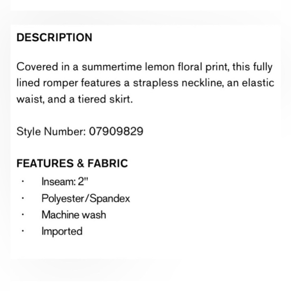 Express Lemon Print Strapless Romper
Express Medium - NWT - Picture 6 of 6